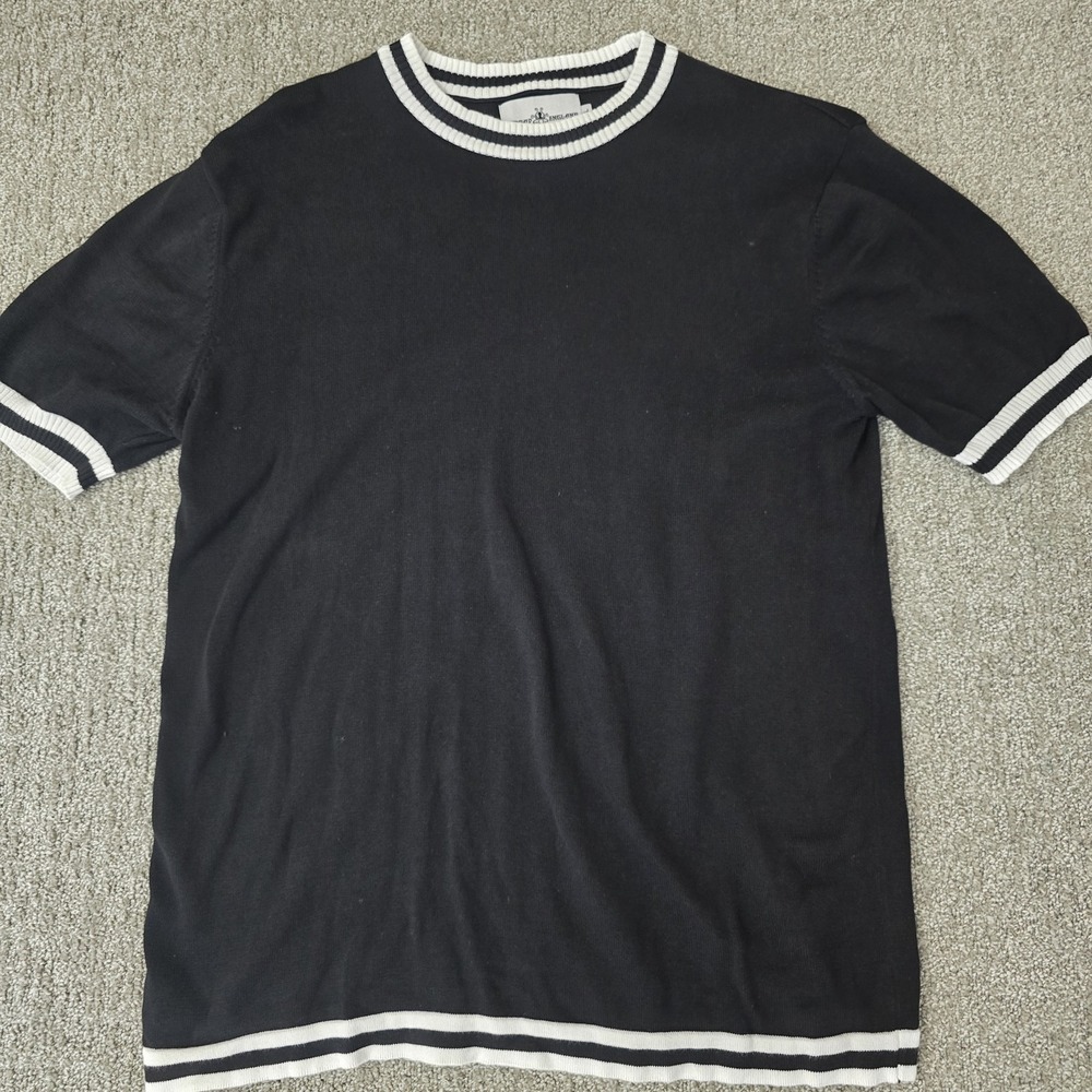 Madcap England Mod Knit Top XL Black White Retro Britpop Sweater Tee MOD 60s 70s